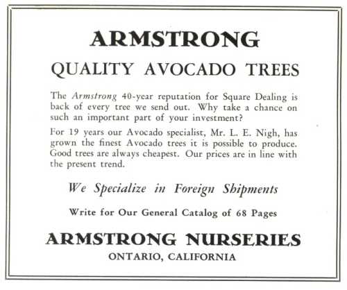 Ad for Armstrong Nurseries